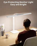 LED Desk Lamps for Home Office with Base, 24W Brightness Touch Control Desk Light, Adjustable Gooseneck Tall Office Lights for Drawing,Reading,Crafts,Gaming,Workbench,Architect,Study, White
