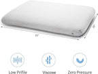 Ultra Slim 2.7" Stomach Sleeping Gel Infused Memory Foam Pillow- Ultra Thin and Flat Design for Stomach and Back Sleepers