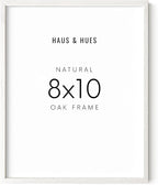 HAUS AND HUES 8x10 Inch White Picture Frame Set of 1 - Wood Picture Frame White Art Frame, White Wooden Picture Frame White Wood, 8x10 Picture Frame Wood, White Frame 8x10 (White Oak Frame)