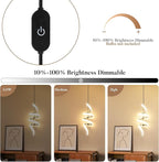 Plug in Pendant Light 3000~6000K Hanging Lights with Plug in Cord, Touch Switch Modern Pendant Light, Gold Hanging Lamps for Living Room, Kitchen, Dining Room, Bedroom,1 Pack