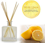 LOVSPA Reed Diffuser Set, Meyer Lemon Scented Oil Diffuser with Sticks, Home Fragrance Accessories for Bathroom Shelf Decor, Aroma Diffusers for Home or Office Desk, USA Made
