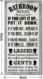 Rustic Bathroom Decor, Western Bathroom Decor, Funny Bathroom Signs Wall Decor, Bathroom Decor, Farmhouse Bathroom Decor, Country Bathroom Decor, Bathroom Signs, Bathroom Rules Wall Décor J1