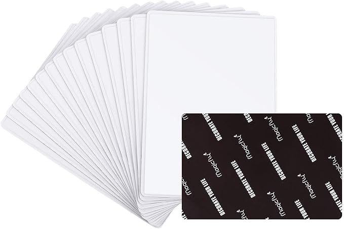 Magicfly Pack of 15 Magnetic Picture Frame with Clear Pocket, 4 x 6 Inches Refrigerator Photo Holder for Fridge Office Cabinet Locker, White