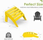 GREENVINES Adirondack-Ottoman | Set of 4 | HDPE Plastic | Outdoor Footrest | All Weather | Foot Rest | Foot Stool | Yellow | for Adirondack Chair | for Patio Backyard Pool
