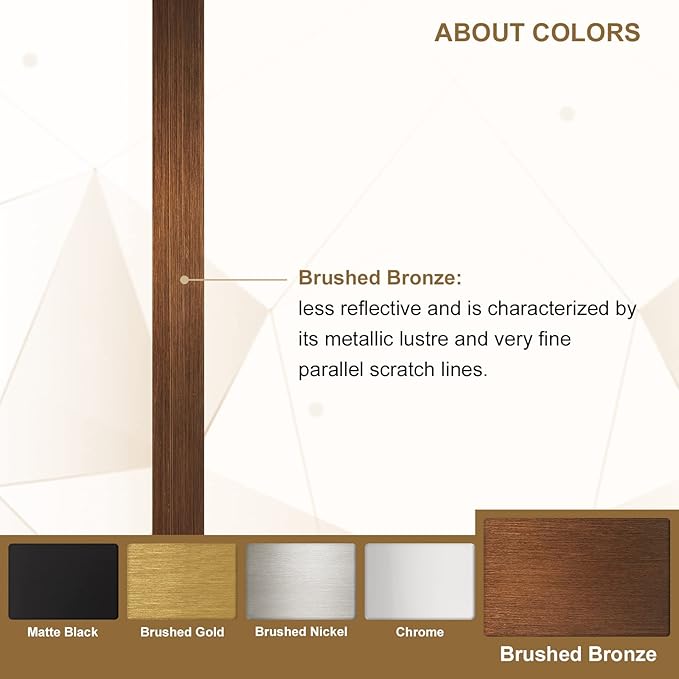 ANDY STAR Brushed Bronze Mirror, 28x36 Inch Stainless Steel Metal Frame Oblong Bathroom Mirror for Vanity, 1’’ Deep Wall Mounted Vertically/Horizontal