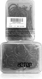 Hotop 60 Pieces 1.26 Inch Metal Drapery Curtain Rings Curtain Hanging Rings and 60 Pieces Metal Drapery Pin Hooks for Drapes Window Door Shower (Black)