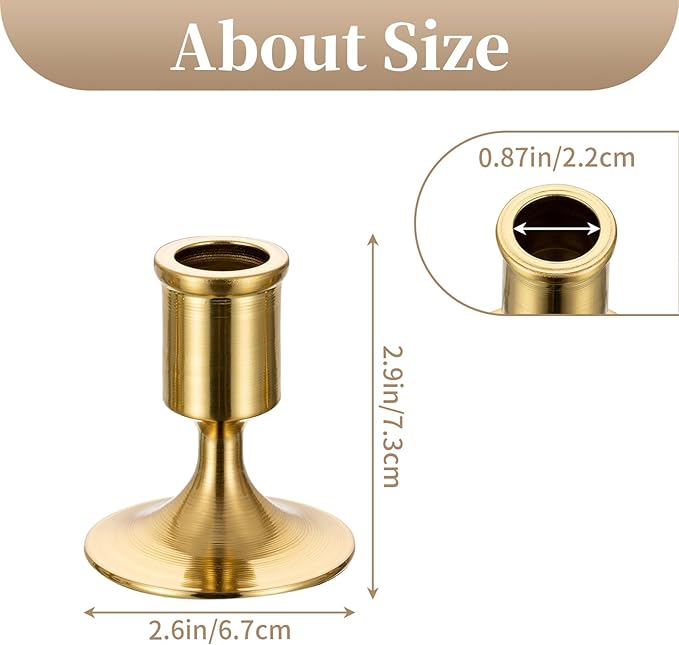 Sziqiqi Candlesticks Holder for Wedding Table Centerpiece - Gold Taper Candle Holders Candle Stick Holder Bulk for Christmas Candlelight Dinner Wedding Party Festival Decor 6 Pieces