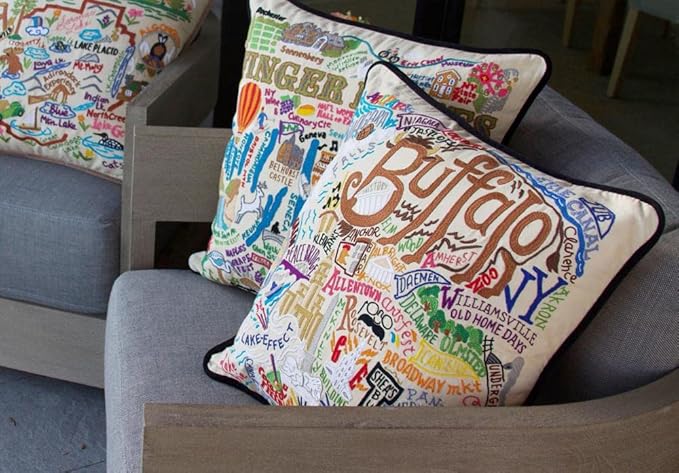 Catstudio Buffalo Embroidered Decorative Throw Pillow
