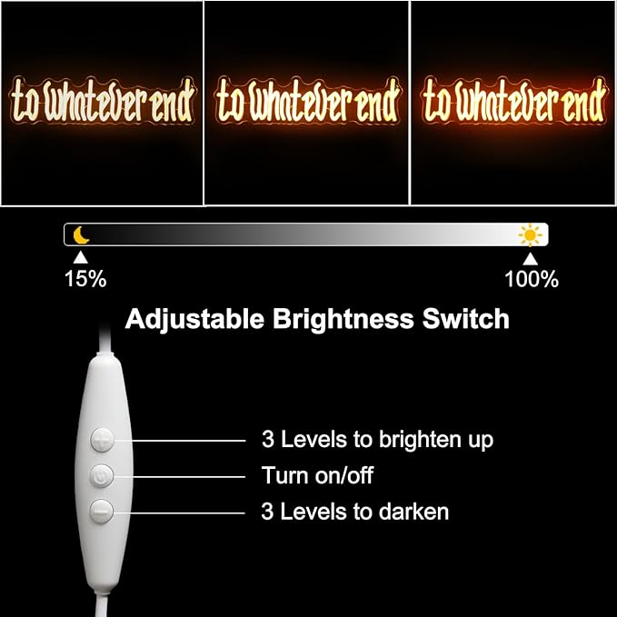 To Whatever End Neon Sign Orange Letter LED Sign for Wall Phrase Neon Light Dimmable Words Neon Lights Signs for Bedroom Man Cave Reading Room Bookshelf Decor Book Lovers Gifts Old English Font