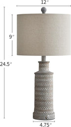 BOBOMOMO 3-Way Dimmable Touch Control Table Lamp Set of 2 with Dual USB Charging Ports for Bedroom Living Room Vintage Rustic Farmhouse Traditional Nightstand Bedside Lamps(Bulbs Included)