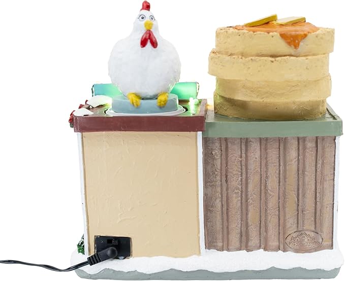 Chicken and Waffles Restaurant Themed LED Lights Animated Christmas Village with Motion and Sound 10" x 6" x 10"
