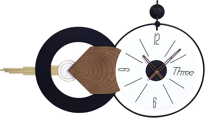 35x20 Inch Battery Operated Large Wall Clock for Living Room Decor - Modern Decorative Clocks Abstract Art for Home, Dining Room, Bedroom, Kitchen, Office