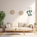 Madiffcult Macrame Wall Hanging Boho Wall Decor Woven Feather Wall Art Handmade Macrame Leaf Tapestry with Wooden Beads for Bedroom Living Room Nursery 16x27 Inch (Green)