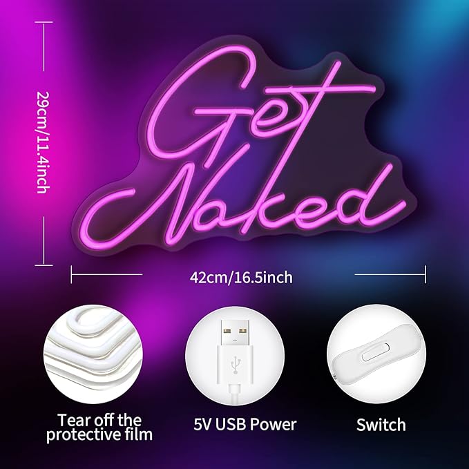 Neon Signs for Wall Decor Pink LED Light Sign for Preppy Room Decor Light Up Sign for Birthday Party Decoration USB Powered