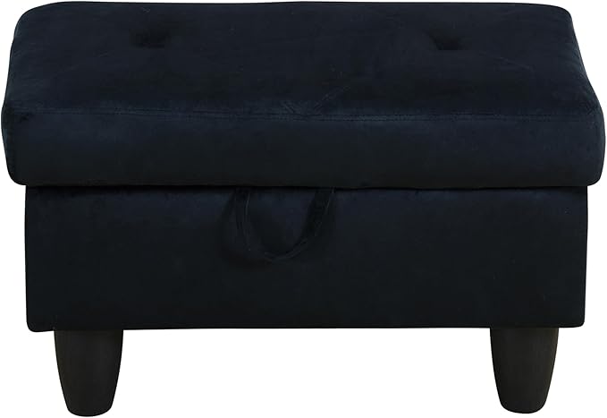 Ottoman Rectangular Storage Ottoman Bench, Flannel Footrest Stool Footstool with Lid for Living Room, Bedroom, Entryway, Brown, 28.5"x19"x17.5"