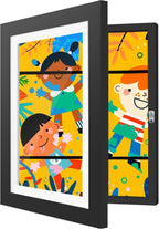 1 Pack Kids Artwork Frames 10x12.5 Inch Changeable Kids Art Frame with Front Opening for Art Display, Horizontally Vertically Wall Mount for Kids Drawing & School Projects (Black)