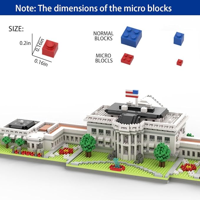 SEMKY Micro Mini Blocks White House Famous Landmark Model Set,(3000Pieces) -Building and Architecture Toys Gifts for Kid and Adult