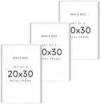 HAUS AND HUES 20x30 White Metal Picture Frames - Features Premium Aluminum, Vertical & Horizontal Hang, Shatterproof Plexiglass - Perfect for Home, Room, Office (20x30 in, White, Set of 3)