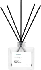 Frosted Verbena Reed Diffuser Set - Decorative Fragrance Diffuser & Oil for Bathroom & Home | Long-Lasting Aroma | Natural Scent Sticks | Essential Oils & Botanicals| 100mL