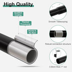 Black Curtain Rods for Windows 66 to 120 Inch,1'' Diameter Drapery Rods with Leaf Pattern Finials,Decorative Adjustable Heavy Duty Curtain Rods Set,36-120''