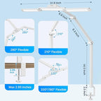 Syrinx Desk Lamp with Gesture Sensor Switch and Remote Control, 24W Bright LED Desk Lamps for Home Office with 50 Light Modes Adjustable Desk Lamp with Clamp for Tables Up to 2.95 inches Thick