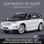 EROCK 1:24 Benz Toy car, Benz Maybach GLS600 Alloy car Model Toys, with Sound and Light Function, Suitable for Adults and Children as Gifts, Collectibles, Decorations. (White Black-GLS600)