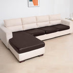 Yates Home Sectional Couch Covers 4 Piece Sofa Cushion Covers for L Shape Couch PU Leather Separate Cushions Couch Chaise Slip Cover for Both Left/Right Sectional Couch(3 Seater + 1 Chaise,Chocolate)