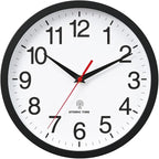 Atomic Wall Clock, Modern 10 Inch Battery Operated Wall Clocks, Analog Clock for Living Room, Office, Home, Bedroom, Kitchen, Bathroom(Black)