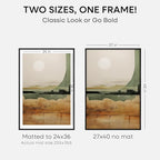 Homeforia Oak Wooden Poster Frame, 27x40, Black, Matted, Wall Mount, Modern Style, Set of 1