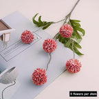 Artificial Flowers for Vases 20.5 Inch 10 Stems， Silk Dried Fake Mums Bouquet Indoor Faux Floral Arrangements for Decoration (Dark Pink)