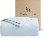 Cozy Bliss Cooling Comforter King Size Dual-Sided, Ultra-Soft Cooling Blankets for Hot Sleepers and Night Sweats, Breathable Lightweight Silky Smooth, Cool Blue
