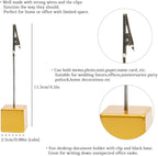 10pcs Table Number Holder Name Place Card Holder Memo Clip Holder Stand Note Holder Pictures Card Paper Menu Clip (Gold)