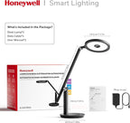 Honeywell Desk Lamp for Home Office, H6 Sunturalux™ Eye-Caring Led Desk Light, 800LM Dimmable Desk Lamp with Timer, Touch Control Tall Desk Reading Light, Table Lamp for Circle Webcam, Study, Bedroom
