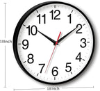 18 Inch Wall Clock, Modern Battery Operated Wall Clocks, Silent Non Ticking Large Analog Clock for Living Room, Office, Home, Bedroom, Kitchen, Bathroom(Black)
