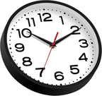Wall Clock 18 Inch Silent Non-Ticking Modern Clock Battery Operated Classic Simple Minimalist Analog Decorative for Kitchen, Living Room,Office, Bedroom, Bathroom (Black)