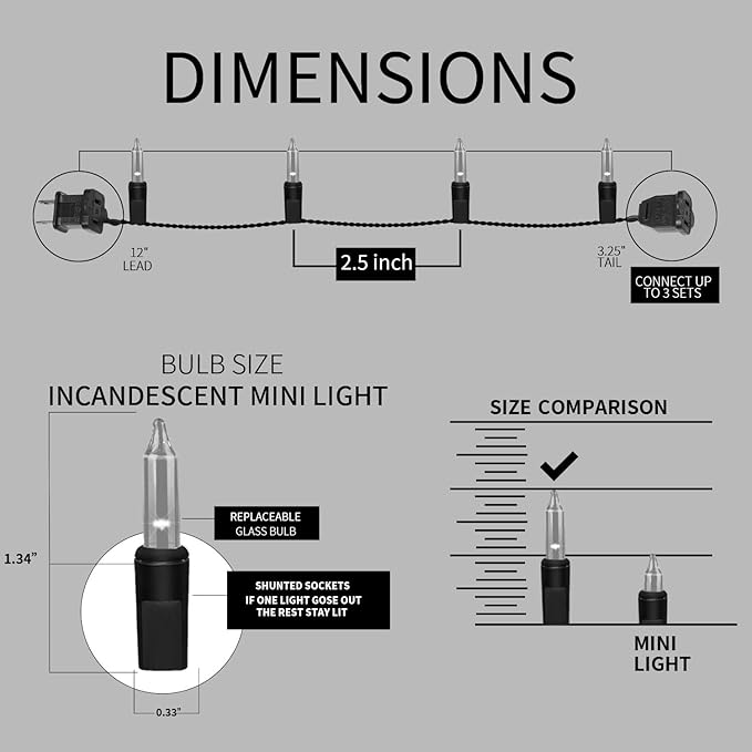 150LIGHTS Purple Extra-Bright with End Connectors Halloween Decorative Lights 9.72m UL Certified Mini String Light Set Waterproof for Halloween Home Garden Christmas Tree Party Patio Wedding