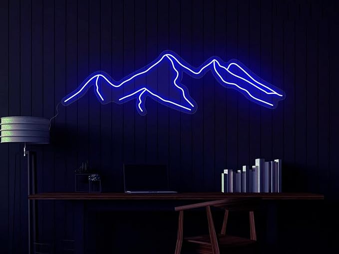 Ulalaza LED Decorative Lights USB Mountains Sunrise Sunset Led Neon Signs Home Decoration Wall Art Holiday Gift Brightness Adjustable 16.5''x9.5''