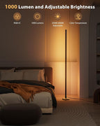 RGB Corner Floor Lamp, 65" Color Changing LED Corner Lamp with APP Control, Modern Standing Lamp with Music Sync and 16 Million DIY Colors, Heavy Base for Bedroom Living Room Gaming Room