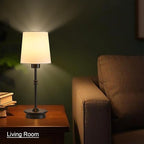 Rechargeable Cordless Table Lamp, Black Battery Operated Desk Lamps with Detachable LED Bulbs, 13 Colors Dimmable Bedside Lights for Bedroom, Bar, Night Light, Camping