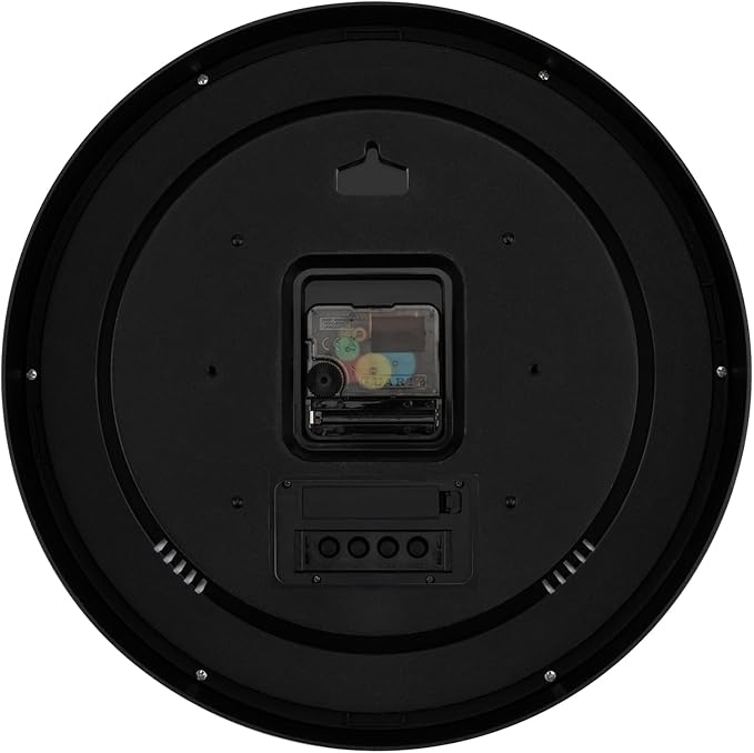 Lumuasky Wall Clock Digital 12" Non-Ticking Silent Battery Operated Analog with LCD Display for Perpetual Calendar and C° Temperature, Ideal Modern Home, Bedroom, Kitchen, Office Decor