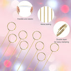 20 Pcs Floral Card Holder Picks, 12 Inch Round Picture Holders, Photo Holder Pick Stick, Gold Floral Place Card Holder, Floral Picks Clips, Photo Picture Holder for Weddin