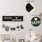 Hanging Photo Display Multiple Polaroid Picture Frames Collage Wall Decor, Felt Letter Board with 340 Letters and 15 Clips, DIY Cards Holder Frame Collage Set for Christmas Holiday Birthday