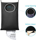 KEEPJOY XL Black Door Hanging Laundry Hamper, Large Size 36.5X22.5 inch Hanging Laundry Bag with Large Opening and 2 Strong Hooks for Whole Family Dirty Clothes