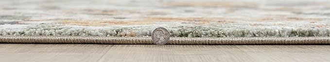 Keen Home Design Area Rugs - 10ft Round Non-Shedding, Abstract Rugs for Kitchen, Living Room, Bedroom, Dining Room, Entryway - Size: 10' Square, Multi