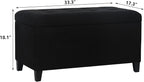 Asense Storage Ottoman Bench, Tufted Fabric Upholstered End of Bed Bench with Safety Hinge Wooden Legs, for Entryway Bedroom (Cotton and Linen Black, 33.3")