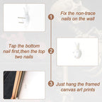 Aurlan Gothic Skeleton Roses Framed Wall Art(16"x24"), 3PCS Romantic Halloween Skull Flowers Canvas Artwork, Dark Moody Goth Mystical Creepy Decor for Home Office Bedroom