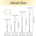 Hewory Glass Taper Candlestick Holders: Taper Candle Holders 4Pcs Glass Candle Stick Candle Holder, Clear Tall Candle Holders for Dinner Table Centerpiece Wedding Christmas Holiday Party Decorations