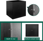 Galvanized Steel Planter Box Black Metal Planter Large Square Indoor Outdoor Planters Cube Steel Heavy Duty Flower Pot 20Inch Powder Coating Modern Commercial Residential for Patio, Deck, Yard, Garden