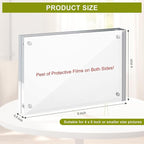 4x6 Acrylic Frames 20 Pack, 20mm Double Sided Magnetic Picture Frames 20% Thicker Block Clear Picture Frames Wedding Table Numbers for Desk Desktop Display Pictures Holder