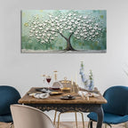 LASMOND Turquoise Tree of Life Wall Art for Living Room Canvas Prints Artwork Modern Abstract Bedroom Office Painting Decor (46x23 Inches)